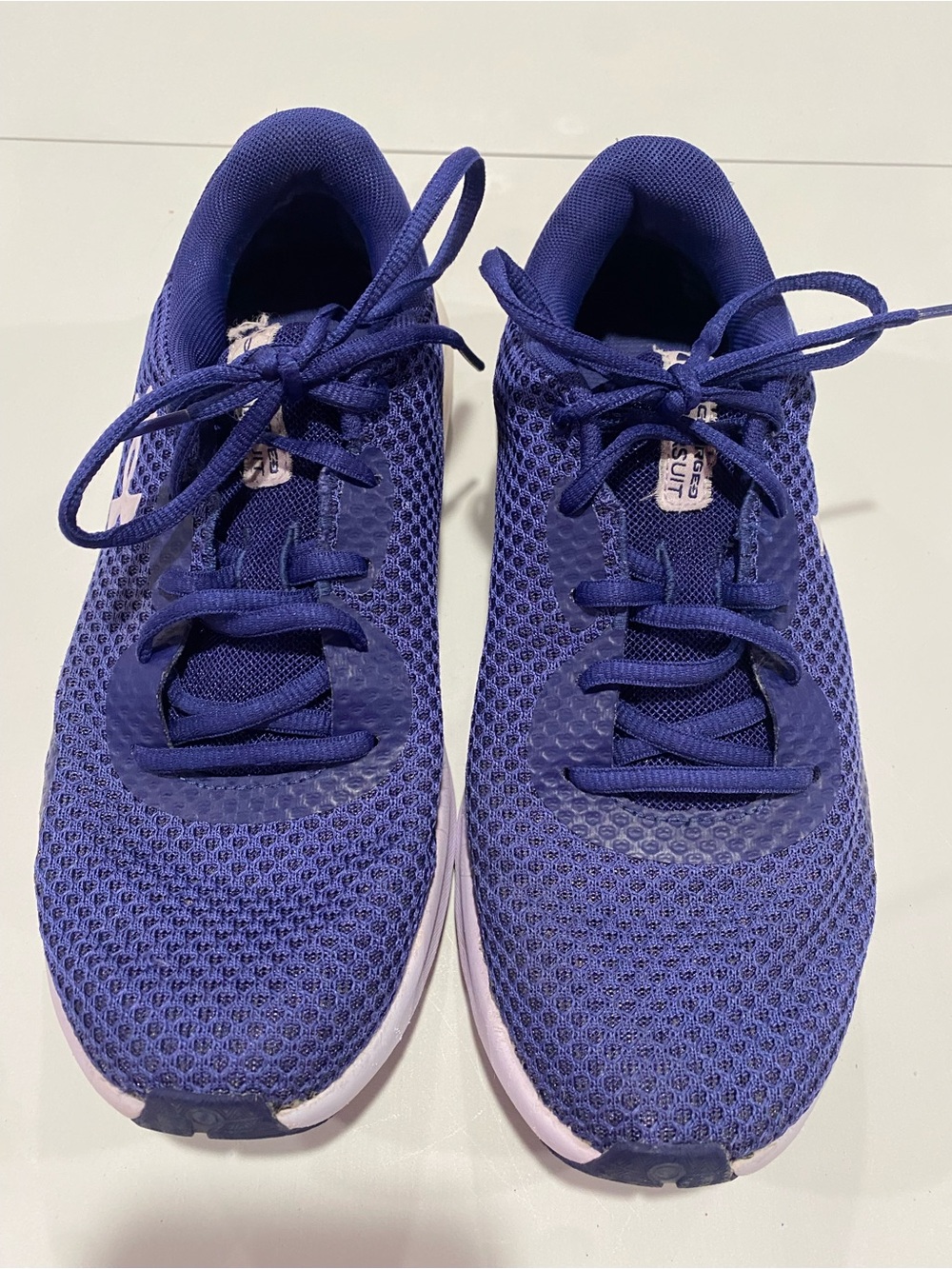 Under Armour Girls Purple Mesh Lace-Up Athletic Sneakers